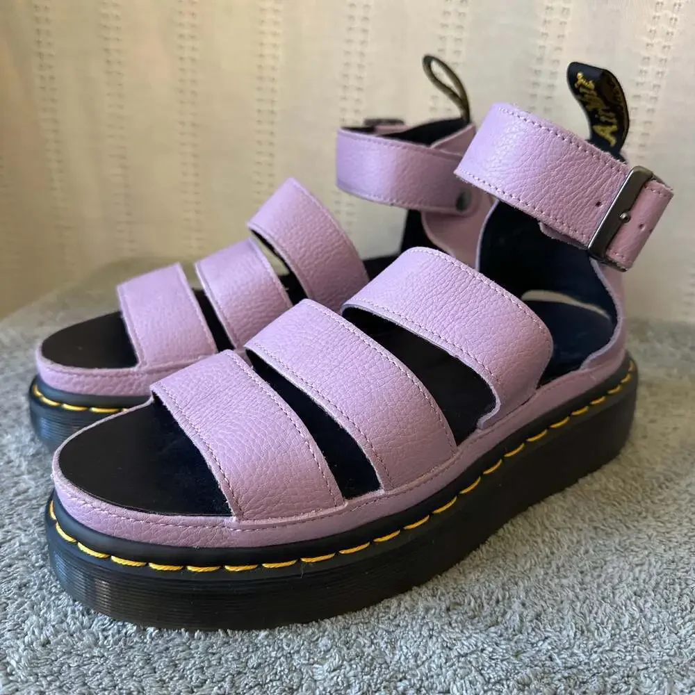 New Dr Martens Clarissa II Quad Chunky Sandals in Lilac Pisa